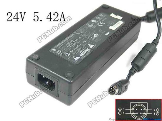 149491 Li Shin 0227B24130 AC Adapter 20V & Above 24V 5.42A, 4-Pin P3&4=V+, IEC C14 Li Shin 0227B24130 AC Adapter 20V & Above <br />
<br />