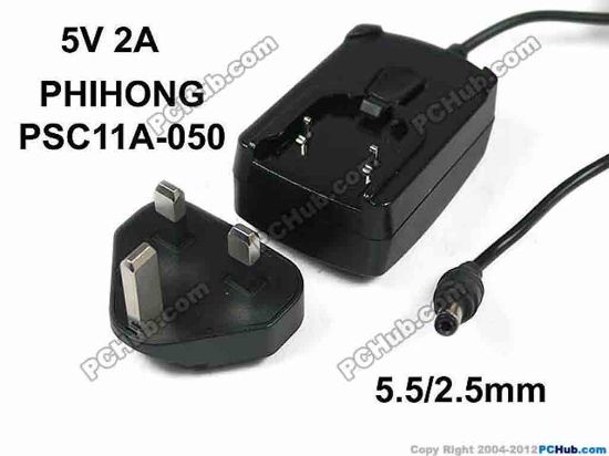 149541 PHIHONG PSC11A-050 AC Adapter - NEW Original 5V 2A, Barrel 5.5/2.5mm, UK Pluge, New PHIHONG PSC11A-050 AC Adapter - NEW Original 