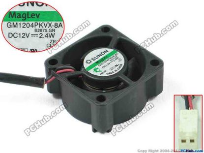 149564 SUNON GM1204PKVX-8A Server - Square Fan B2875.GN, w35x2x2, 40x40x20mm, DC 12V 2.4W SUNON GM1204PKVX-8A Server - Square Fan 