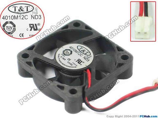149639 T&T 4010M12C Server - Square Fan 4010M12C ND3, DC 12V 0.16A, 40x40x10mm T&T 4010M12C Server - Square Fan 