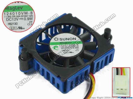 149974 SUNON 124010VM-8 Server - Square Fan 11.MS.DR.56AB1897.F.GN, sq40x40x10mm, DC 12V 0.9W, SUNON 124010VM-8 Server - Square Fan 
