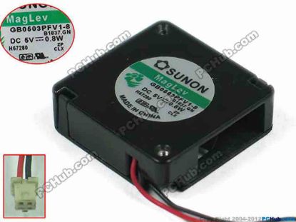 149989 SUNON GB0503PFV1-8 Server - Square Fan B1837.GN, sq30x30x10mm, DC 5V 0.8W, 2-wire SUNON GB0503PFV1-8 Server - Square Fan