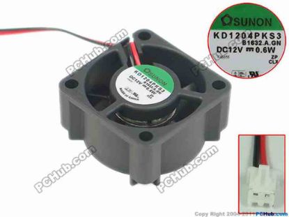 150121 SUNON KD1204PKS3 Server - Square Fan  B1632.A.GN, sq40x40x20mm, w30x2x2, DC 12V 0.6W SUNON KD1204PKS3 Server - Square Fan 