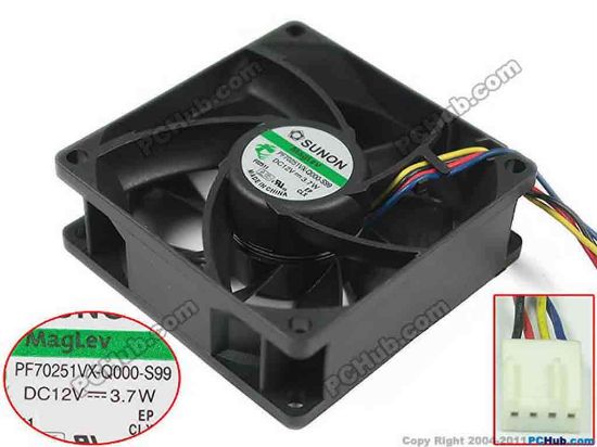 150246 SUNON PF70251VX-Q000-S99 Server - Square Fan sq70x70x25mm, DC 12V 3.7W, w80x4x4 SUNON PF70251VX-Q000-S99 Server - Square Fan 