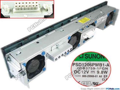 150349 SUNON PSD1206PMB1-A Server - Square Fan DC 12V 9.8W, 60x60x38mm, 4-fans, Take a shelf, PSD SUNON PSD1206PMB1-A Server - Square Fan 