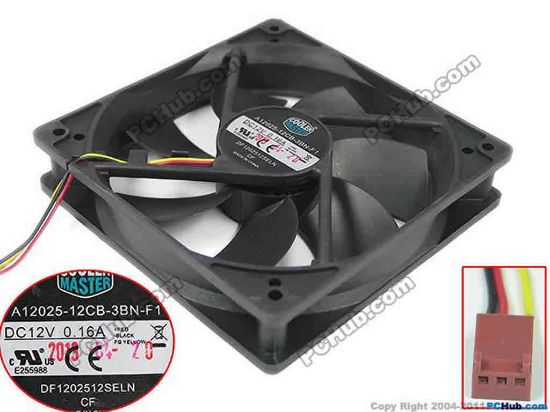 150407 Cooler Master A12025-12CB-3BN-F1 Server - Square Fan A12025-12CB-3BN-F1, DF1202512SELN Cooler Master A12025-12CB-3BN-F1 Server - Square Fan 