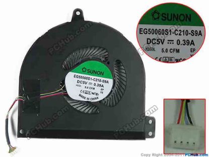 150538 SUNON EG50060S1-C210-S9A Cooling Fan  DC 5V SUNON EG50060S1-C210-S9A Cooling Fan
