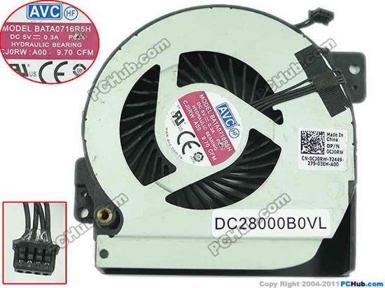 150619 AVC BATA0716R5H Cooling Fan  BATA0716R5H, DC28000B0VL, DP/N:0CJ0RW AVC BATA0716R5H Cooling Fan  