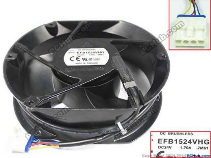 150629 Delta Electronics EFB1524VHG Server - Round Fan EFB1524VHG, -7M61150mm, 4-wire 4-pin connector,  Delta Electronics EFB1524VHG Server - Round Fan 