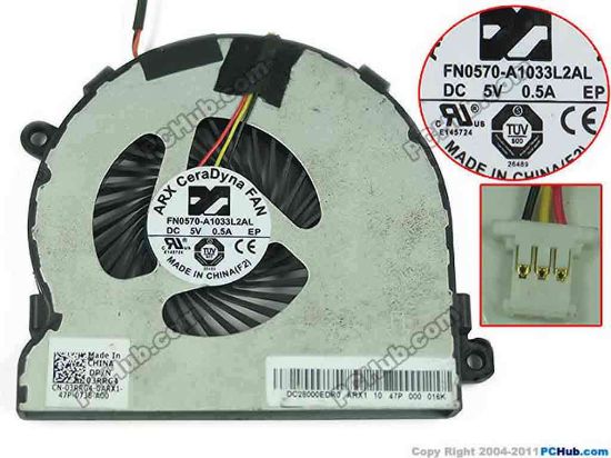 150766 ARX FN0570-A1033L2AL Cooling Fan  DC 5V 0.50A, Bare fan, 03RRG4, DC28000EDR0 ARX FN0570-A1033L2AL Cooling Fan  <h3 class="tb-main-title" data-title="全新原裝Inspiron 戴爾 14 5000 15MR 54471828T 1528風扇 03RRG4" style='font: 700 16px/21px tahoma, arial, "hiragino sans gb", 宋体, sans-serif; margin: 0px; padding: 0px; color: #3c3c3c; text-transform: none; text-indent: 0px; letter-spacing: normal; word-spacing: 0px; white-space: normal; min-height: 21px; background-color: #ffffff; -webkit-text-stroke-width: 0px;'>Inspiron 戴爾 14 5000 15MR 54471828T 1528</h3>
