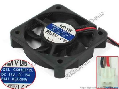 150795 AVC C5010T12L Server - Square Fan C5010T12L, 100mm, 2-wire, 2-pin connector AVC C5010T12L Server - Square Fan 