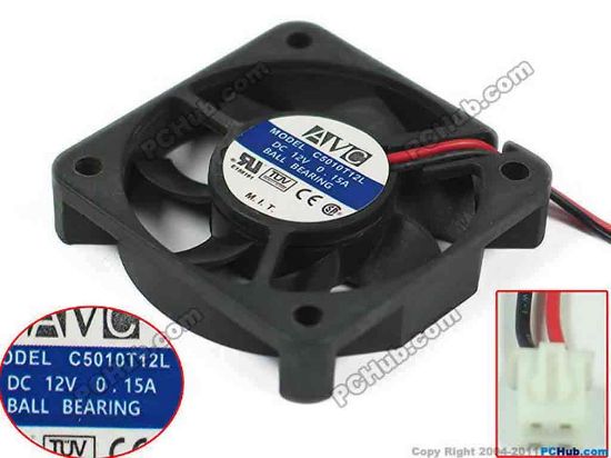 150795 AVC C5010T12L Server - Square Fan C5010T12L, 100mm, 2-wire, 2-pin connector AVC C5010T12L Server - Square Fan 