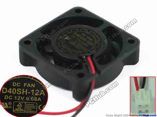 150832 Y.L FAN / Yate Loon D40SH-12A Server - Square Fan D40SH-12A, 12V 0.08A, 40x40x10mm Y.L FAN / Yate Loon D40SH-12A Server - Square Fan 
