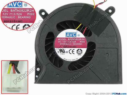 150853 AVC BATA0822R2H Cooling Fan  BATA0822R2H, P002, DC 12V 0.52, Bare fan AVC BATA0822R2H Cooling Fan  
