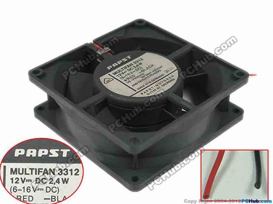 150860 ebm-papst MULTIFAN 3312 Server - Square Fan MULTIFAN 3312, 2-wire, DC 12V 2.4W,  ebm-papst MULTIFAN 3312 Server - Square Fan 