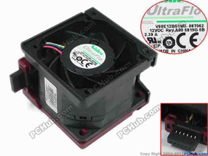 151261 Nidec V60E12BS1M3-08T062 Server - Square Fan , sq60x60x38mm, 4-wire, DC 12V 2.39A Nidec V60E12BS1M3-08T062 Server - Square Fan 759250-001， 796853-001， 777286-001， 6070B0777601