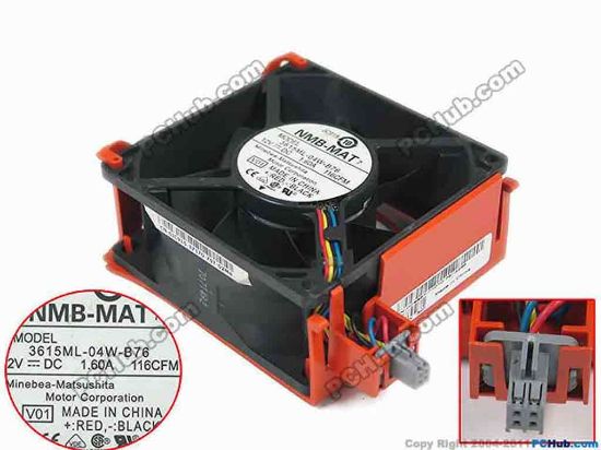 151441 NMB-MAT / Minebea 3615ML-04W-B76 Server - Square Fan V01, sq92x92x38mm, w20x4x4, DC 12V 1.6A NMB-MAT / Minebea 3615ML-04W-B76 Server - Square Fan 