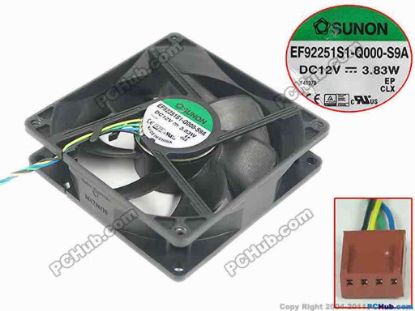 151549 SUNON EF92251S1-Q000-S9A Server - Square Fan , sq90x90x25mm, 4-wire, DC 12V 3.83W SUNON EF92251S1-Q000-S9A Server - Square Fan 