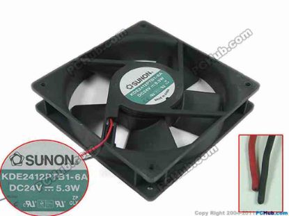 151650 SUNON KDE2412PTB1-6A Server - Square Fan DC 24V 5.3W, 120x120x25mm SUNON KDE2412PTB1-6A Server - Square Fan 