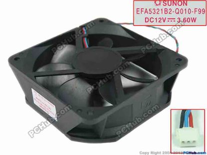 151775 SUNON EFA5321B2-Q010-F99 Server - Square Fan DC12V 3.60W, 105x105x32mm, w80x3x3 SUNON EFA5321B2-Q010-F99 Server - Square Fan
