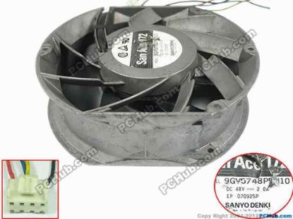 151776 Sanyo Denki 9GV5748P5H10 Server - Round Fan 9GV5748P5H10,DC 48V 2.0A, 170x150x50mm Sanyo Denki 9GV5748P5H10 Server - Round Fan
