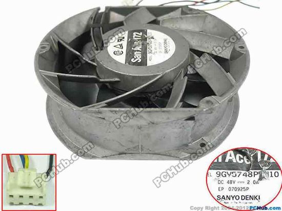 151776 Sanyo Denki 9GV5748P5H10 Server - Round Fan 9GV5748P5H10,DC 48V 2.0A, 170x150x50mm Sanyo Denki 9GV5748P5H10 Server - Round Fan