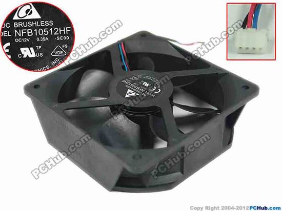151797 Delta Electronics NFB10512HF Server - Square Fan -SE00, sq105x105x32mm, w60x3x4, 12V 0.39A Delta Electronics NFB10512HF Server - Square Fan 