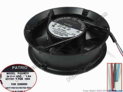 151896 Comair Rotron PQ24B7X Server - Square Fan , sq170x170x50mm, 2-wire, DC 24V 1.0A Comair Rotron PQ24B7X Server - Square Fan 