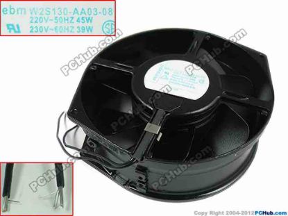 152272 ebm-papst W2S130-AA03-08 Server - Square Fan , sq170x150x55mm, 2-wire, AC 230V 38W ebm-papst W2S130-AA03-08 Server - Square Fan 