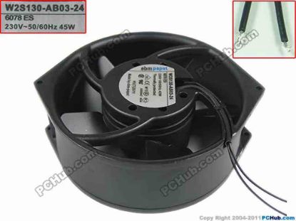 152273 ebm-papst W2S130-AB03-24 Server - Round Fan , dia172x150x55mm, 2-wire, AC 230V 45W ebm-papst W2S130-AB03-24 Server - Round Fan 