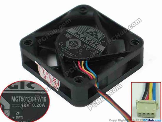 152442 Protechnic Magic MGT5012XR-W15 Server - Square Fan , sq50x50x15mm, w80x4x4, DC 12V 0.20A Protechnic Magic MGT5012XR-W15 Server - Square Fan 