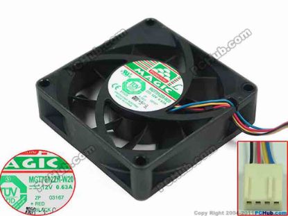 152467 Protechnic Magic MGT7012ZR-W20 Server - Square Fan , sq70x70x20mm, w80x4x4, DC 12V 0.63A Protechnic Magic MGT7012ZR-W20 Server - Square Fan 