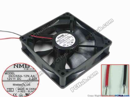 152520 NMB-MAT / Minebea 09225SA-12N-AA Server - Square Fan 0, sq92x92x25mm, 2-wire, DC 12V 0.20A NMB-MAT / Minebea 09225SA-12N-AA Server - Square Fan 