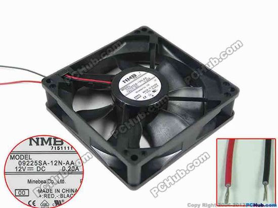 152520 NMB-MAT / Minebea 09225SA-12N-AA Server - Square Fan 0, sq92x92x25mm, 2-wire, DC 12V 0.20A NMB-MAT / Minebea 09225SA-12N-AA Server - Square Fan 