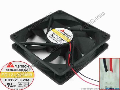 153513 Y.S TECH FD121225MB Server - Square Fan , sq120x120x25mm, 2-wire, DC 12V 0.29A Y.S TECH FD121225MB Server - Square Fan 