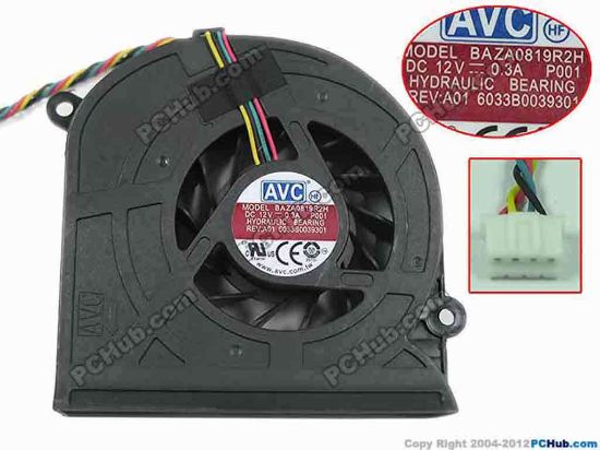 153628 AVC BAZA0819R2H Cooling Fan  P001, 12V 0.3A, Bare fan AVC BAZA0819R2H Cooling Fan  