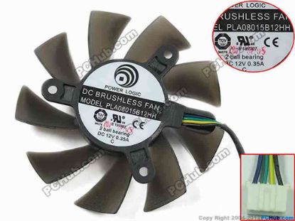 153672 Power Logic PLA08015B12HH Server - Frameless / GPU Fan 12V 0.35A, W70x4x4, Black Power Logic PLA08015B12HH Server - Frameless / GPU Fan 