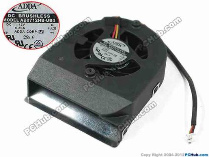 153736 ADDA AB0712HB-UB3 Cooling Fan  G, L12, DC 12V 0.30A Bare Fan ADDA AB0712HB-UB3 Cooling Fan  