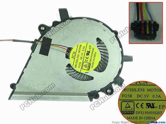 153948 Forcecon DFS150505020T Cooling Fan  FG5R, DC 5V 0.50A Bare Fan Forcecon DFS150505020T Cooling Fan  