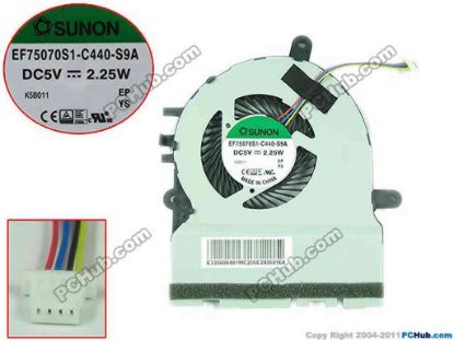 154064 SUNON EF75070S1-C440-S9A Cooling Fan  DC 5V 2.25W Bare Fan SUNON EF75070S1-C440-S9A Cooling Fan  