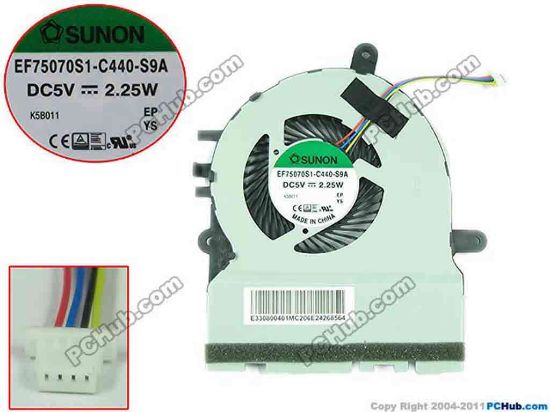 154064 SUNON EF75070S1-C440-S9A Cooling Fan  DC 5V 2.25W Bare Fan SUNON EF75070S1-C440-S9A Cooling Fan  