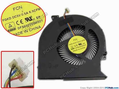 154458 Dell Alienware 15 Series Cooling Fan  DC 5V 0.5A Bare Fan, 0H9M9M Dell Alienware 15 Series Cooling Fan  