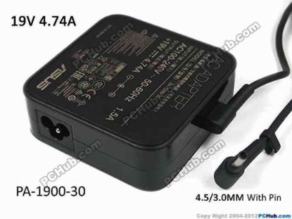 154550 ASUS Common Item (Asus) AC Adapter- Laptop PA-1900-30, 19V 4.74A, 4.5/3.0mm With Pin, 3-Prong ASUS Common Item (Asus) AC Adapter- Laptop 