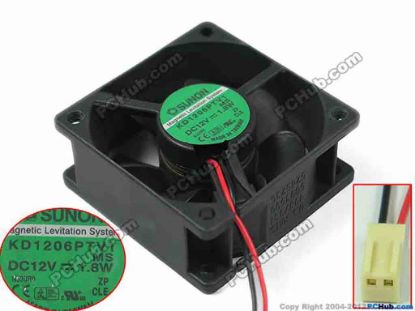 154816 SUNON KD1206PTV1 Server - Square Fan KD1206PTV1, MS,DC 12V 1.8W, 60x60x25mm  SUNON KD1206PTV1 Server - Square Fan 