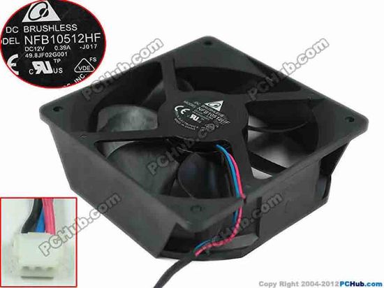 154891 Delta Electronics NFB10512HF Server - Square Fan NFB10512HF, -J017, 49.8JF02G001 Delta Electronics NFB10512HF Server - Square Fan