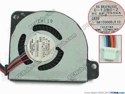 156832 Toshiba Portege Z835 Series Cooling Fan  G61C0000J110, DC 5V 350mA Toshiba Portege Z835 Series Cooling Fan  