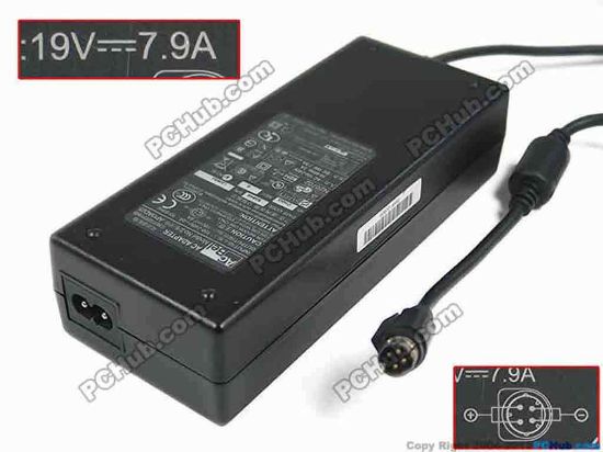 156901 Acbel Polytech API3AD25 AC Adapter- Laptop 19V 7.9A, 4P P1&4=+, 2-Prong Acbel Polytech API3AD25 AC Adapter- Laptop 