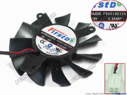 156921 Firstd FD6010U12S Server - Frameless / GPU Fan FD6010U12S, 80mm, 2-Wire, 2-Pin Connector Firstd FD6010U12S Server - Frameless / GPU Fan 