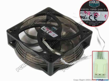 156948 Cooler Master A9025-18RB-3AN-F1 Server - Square Fan  DF0902512RFLN-2, w80x3x3, 12V 0.18A Cooler Master A9025-18RB-3AN-F1 Server - Square Fan