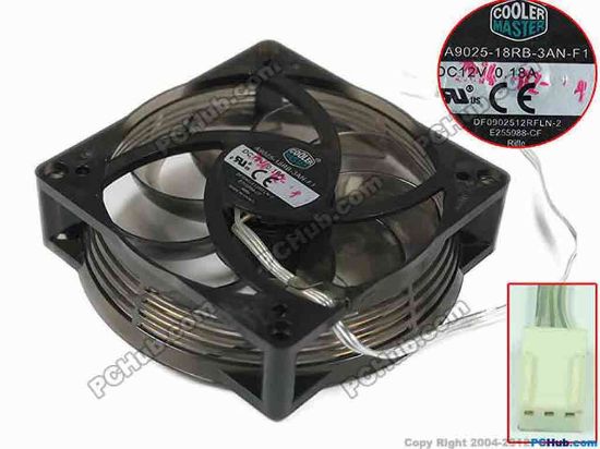 156948 Cooler Master A9025-18RB-3AN-F1 Server - Square Fan  DF0902512RFLN-2, w80x3x3, 12V 0.18A Cooler Master A9025-18RB-3AN-F1 Server - Square Fan